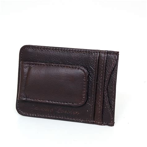 Mens Leather Money Clip Slim Front Pocket Wallet Magnetic ID Credit Card Holder | eBay