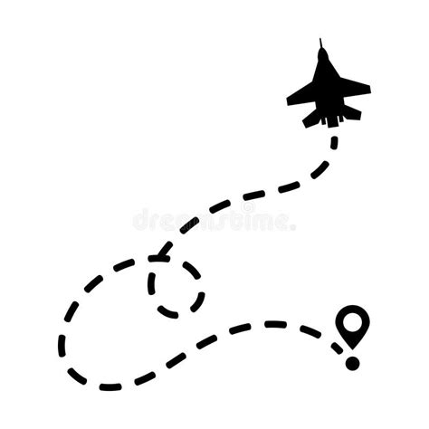 Airplane and Its Trail on a White Background. Vector Illustration Stock Vector - Illustration of ...