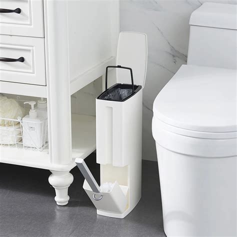 Plastic Bathroom Trash Can with Toilet Brush Waste Bin Dustbin Garbage Bucket Eco friendly ...