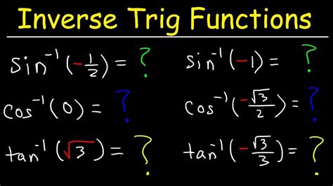 Evaluating Inverse Trigonometric Functions, Basic Introduction ...