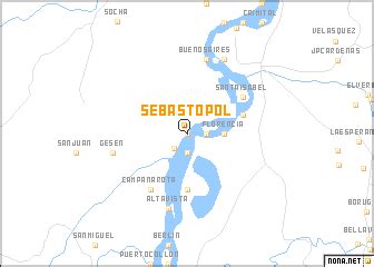 Sebastopol (Colombia) map - nona.net