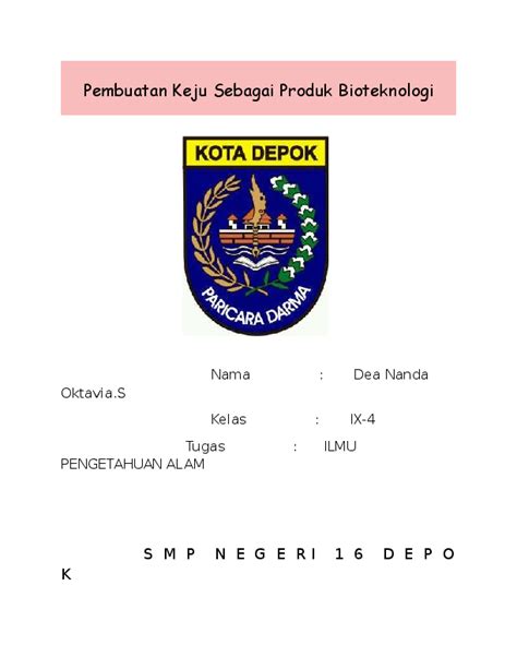 (DOC) Pembuatan Keju Sebagai Produk Bioteknologi | Dea Nanda Oktavia - Academia.edu