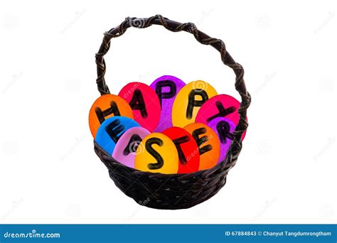 Easter Egg Basket on Isolated Background Stock Image - Image of group, celebration: 67884843