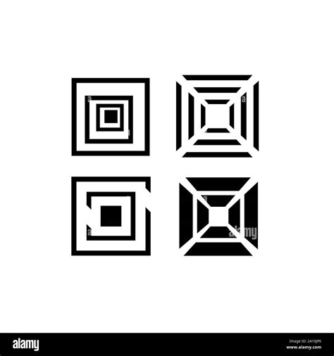 abstract geometric shape stacked square shape logo design element Stock ...