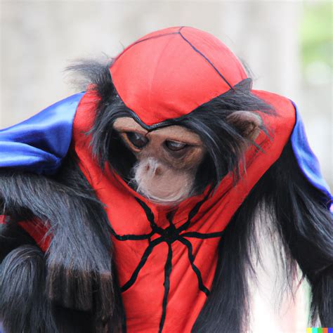 A spider monkey wearing a Spider-Man costume : r/dalle2