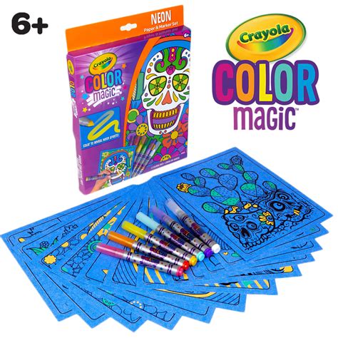 Crayola Color Magic Neon Sugar Skull Paper & Marker Set - Walmart.com - Walmart.com