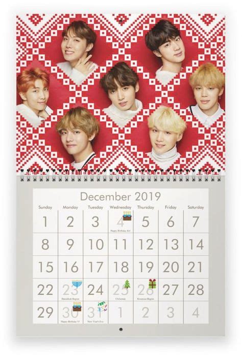 BTS 2019 Calendar | Etsy | Bts calendar, Bts birthdays, Calendar