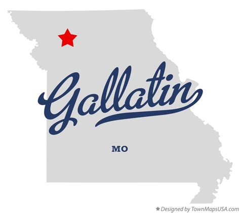 Map of Gallatin, Daviess County, MO, Missouri