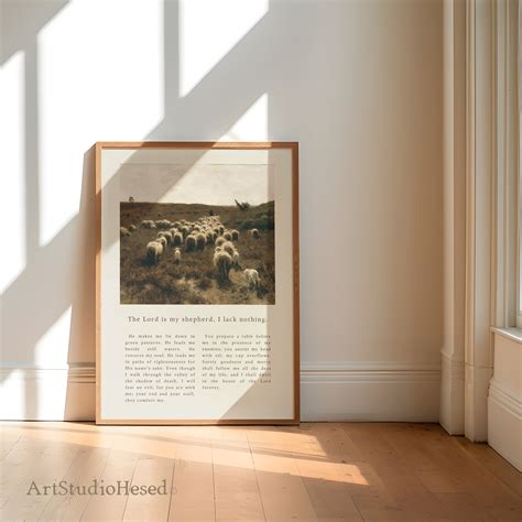 Psalm 23 the Lord is My Shepherd Art Modern Christian Home - Etsy