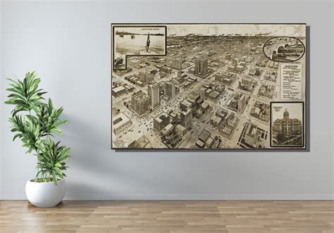 Houston Retro Map Poster,houston Vintage Map Print Art,nursey Wall Art ...