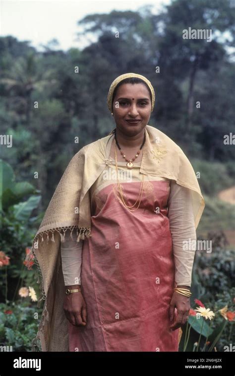 Kodava woman in his traditional dress at Madikeri, Mercara in Kodagu Coorg, Karnataka, India ...