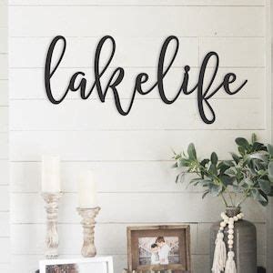 Lakehouse Metal Sign Metal Wall Art Lakehouse Sign Metal Words Lake ...