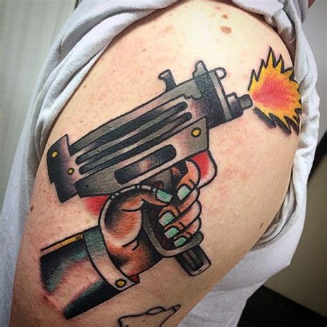 50 Uzi Tattoo Ideas For Men - Firearm Designs