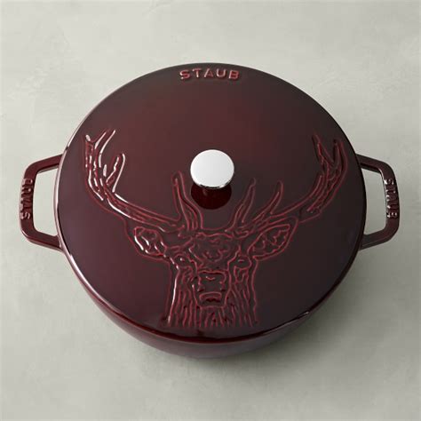 Staub Cast-Iron Essential French Oven Stag Design, Basil | Williams Sonoma