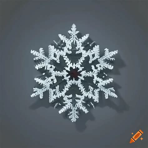 Black and white snowflake on a black background