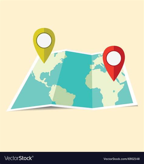 Geographical world map pins Royalty Free Vector Image