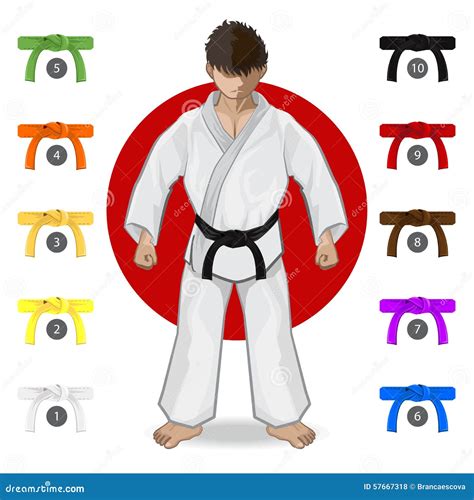 Martial Art Belt Rank System Cartoon Vector | CartoonDealer.com #23925787