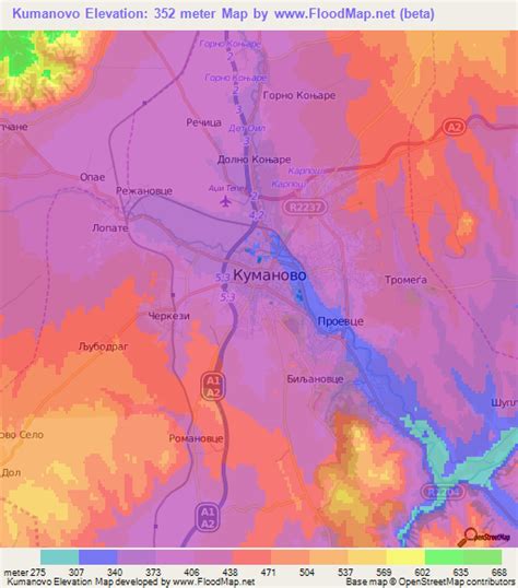 Elevation of Kumanovo,Macedonia Elevation Map, Topography, Contour