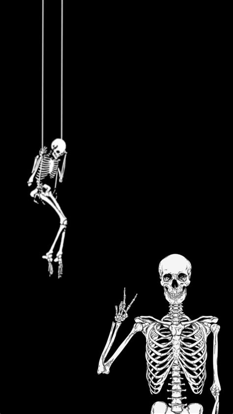 skeleton friends | Skull wallpaper, Skeletons wallpaper aesthetic, Cute skeleton