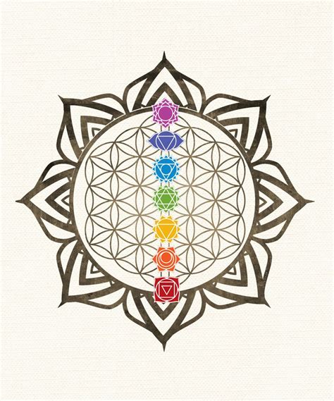 Flower of Life Chakra Healing Mandala Art Print by Bluepress - X-Small Chakra Art Mandala ...