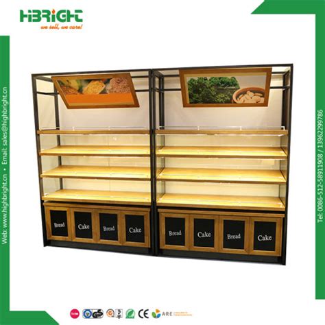 China Bread Showcase Cabinet Bakery Display Cake Rack Wooden Bread Shelf - China Supermarket ...