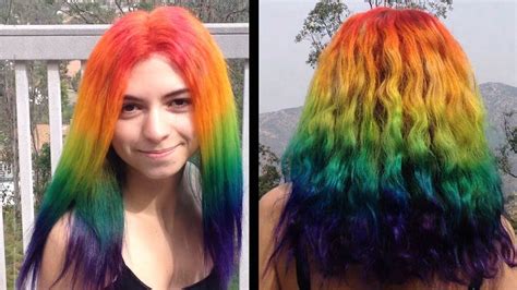 How to Dye Your Hair Rainbow! - YouTube