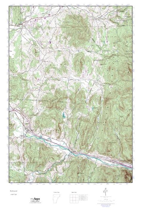 MyTopo Richmond, Vermont USGS Quad Topo Map