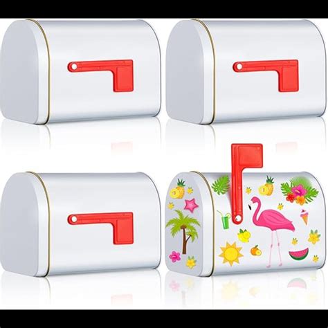 Invenitiah Mini Tinplate Mailbox Toy Small Toy Mailbox With Raised Signal Flags Post Mount ...