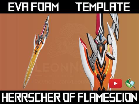 Kiana Kaslana Herrscher of Flamescion Cosplay Sword Template - Etsy