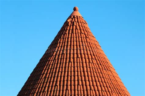 Red Tiled Conical Roof of a Tower Stock Image - Image of medieval ...