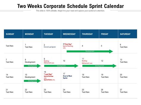 Two Week Sprint Schedule Template