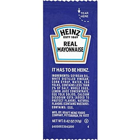 Heinz Real Mayo Mayonnaise Single Serve Packets (200 Ct Pack) - Walmart.com