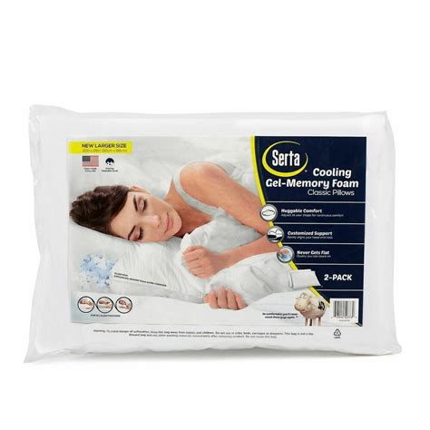 Serta huggable comfort memory foam pillows 2 pack