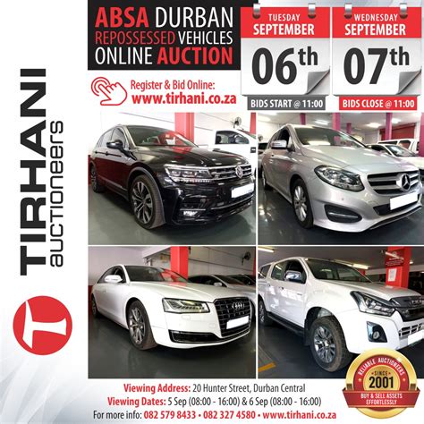 Tirhani Auctioneers on Twitter: "Absa Repossessed Vehicles Online ...