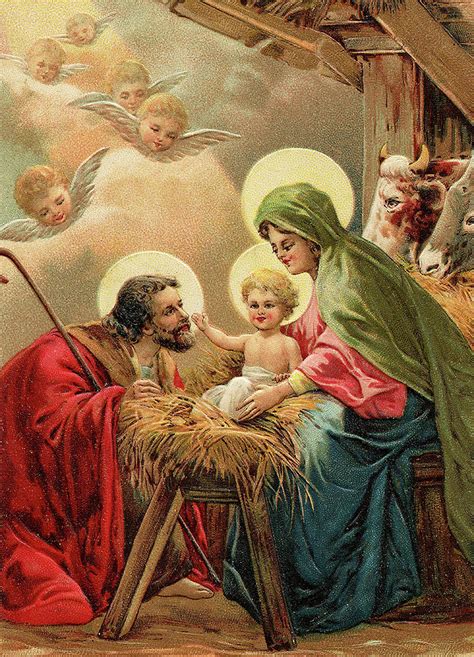 Vintage religious Christmas card Digital Art by Long Shot - Pixels