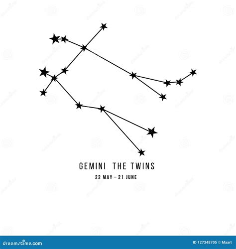 Zodiac Constellation Gemini Stock Vector - Illustration of horoscope ...