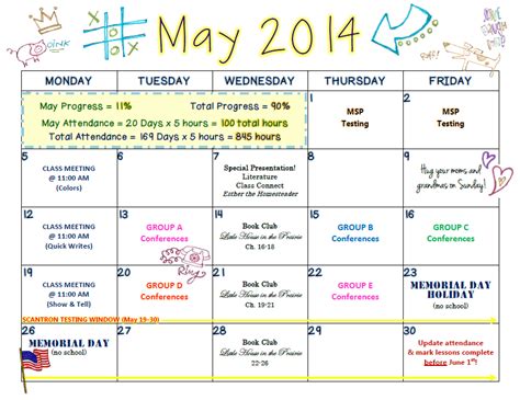 Welcome!: May Class Calendar