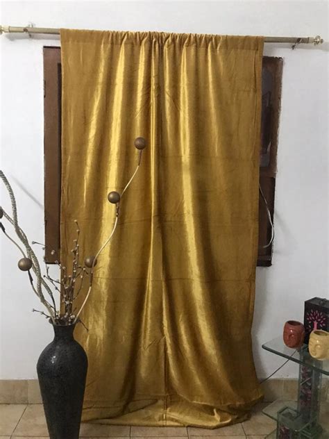 Gold Velvet Curtain Made From 100% COTTON VELVET Heavy Thick | Etsy