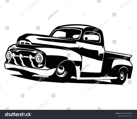 Old American Truck Silhouette Isolated White Stock Vector (Royalty Free) 2240427557 | Shutterstock