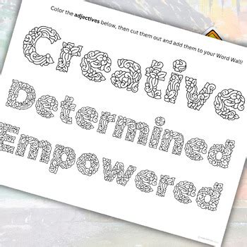 Positive Word Wall | Color & Decorate | 100+ Words | Motivational