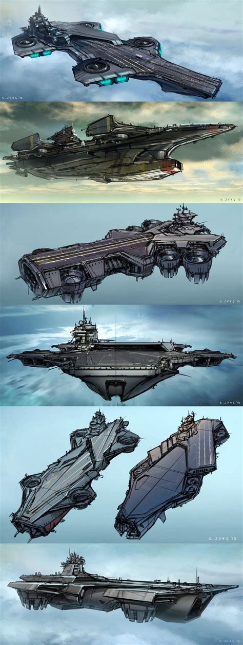 Art of STEVE JUNG: The Avengers Helicarrier initial sketches | Futuristic cars, Spaceship art ...