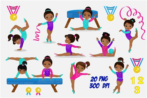 Gymnast Girls.Sport Kid Grafik Von Alefclipart · Creative Fabrica