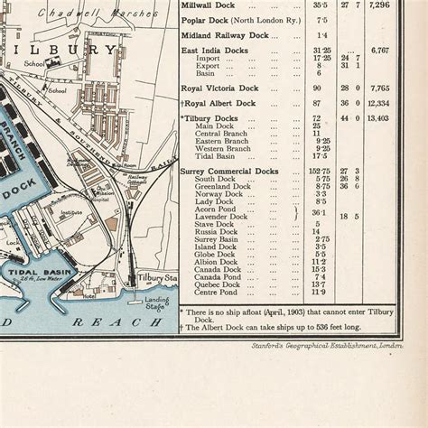 Old Map of the Port of London 1904 Antique Map Fine | Etsy