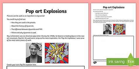 Pop Art Explosions Worksheet / Worksheet (teacher made)