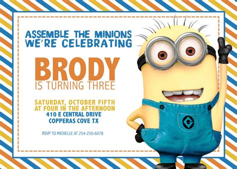 FREE Printable Minion Birthday Party Invitations Ideas Template | Download Hundreds FREE ...