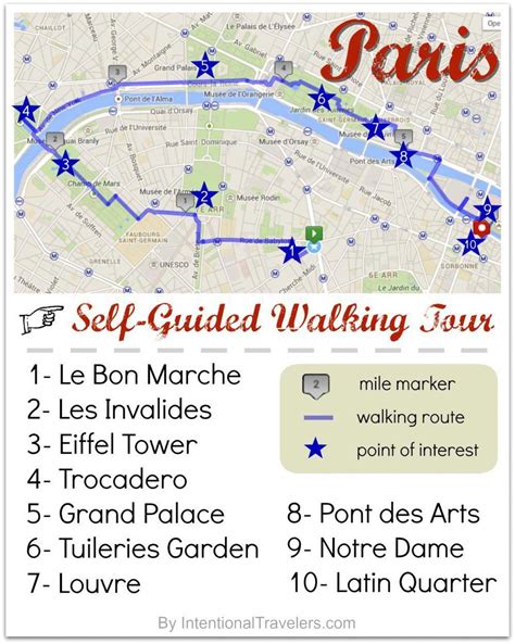 A Free Self-Guided Walking Tour Map for Paris, France | Intentional Travelers # ...