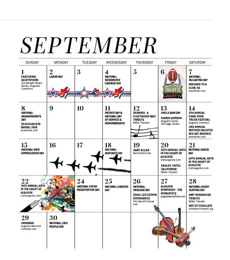 August/September 2019 Calendar of Events - Augusta Magazine