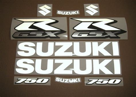 Suzuki GSXR 750 light reflective white decals set (signal kit) - Moto ...