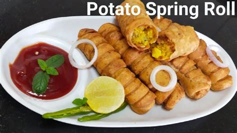 Potato spring roll || crispy french fries || spring roll samosa recipe || Spring roll in 2022 ...