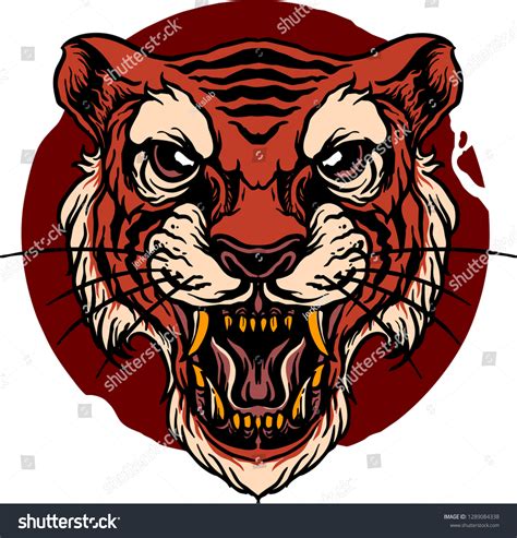 Tiger Head Traditional Tattoo Stock Vector (Royalty Free) 1289084338 ...